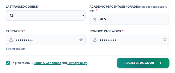 08-course-password-submit Student Registration Process of National Internship Portal for Students 2026 in Details