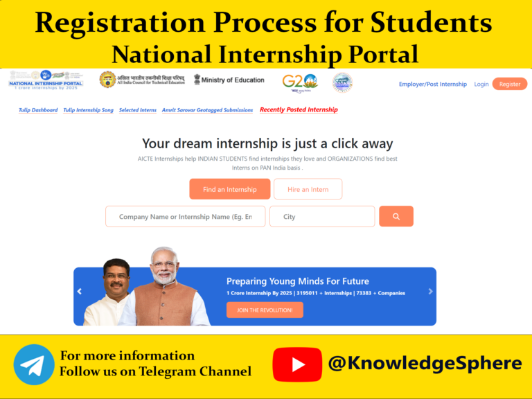 Registration Process of National Internship for Students
