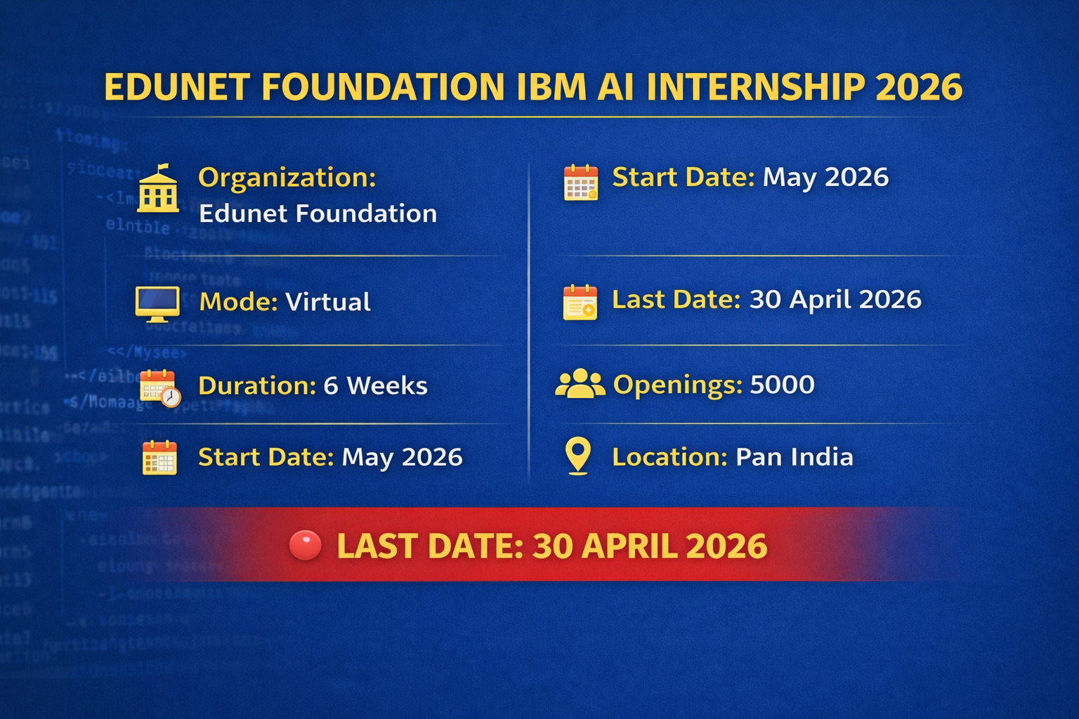 IBM AI Internship 2026 – 5000 Seats, Free Certificate