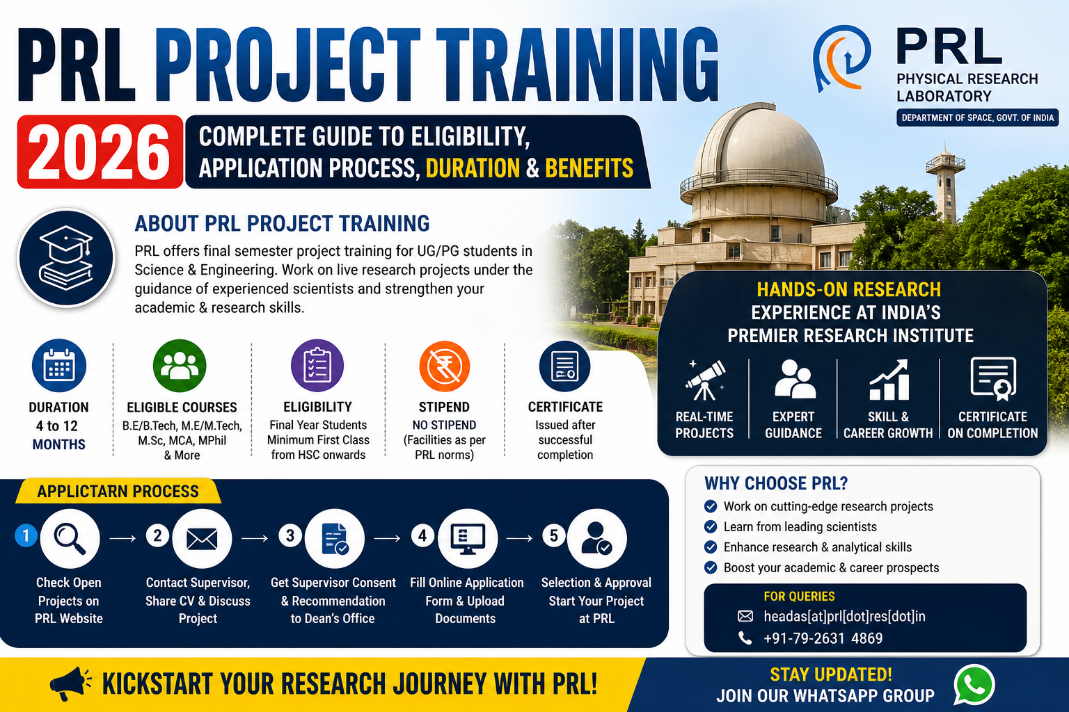 PRL Project Training 2026: Complete Guide to Eligibility, Application Process, Duration & Benefits