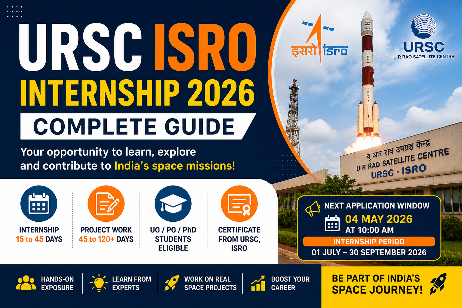 URSC ISRO Internship 2026: Complete Guide to Apply, Eligibility, Duration, and Project Opportunities