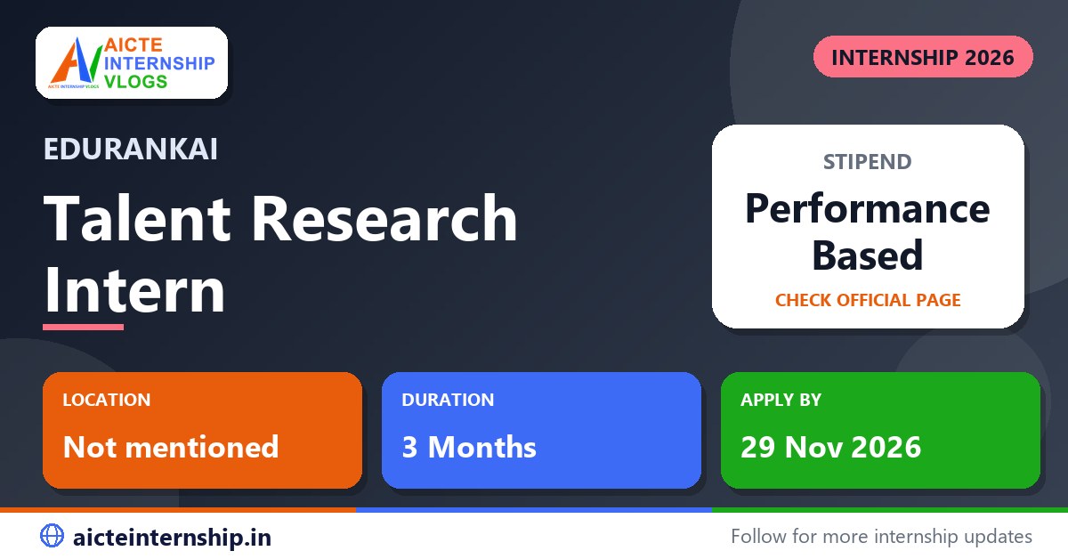 EduRankAI Talent Research internship 2026 - performance based stipend