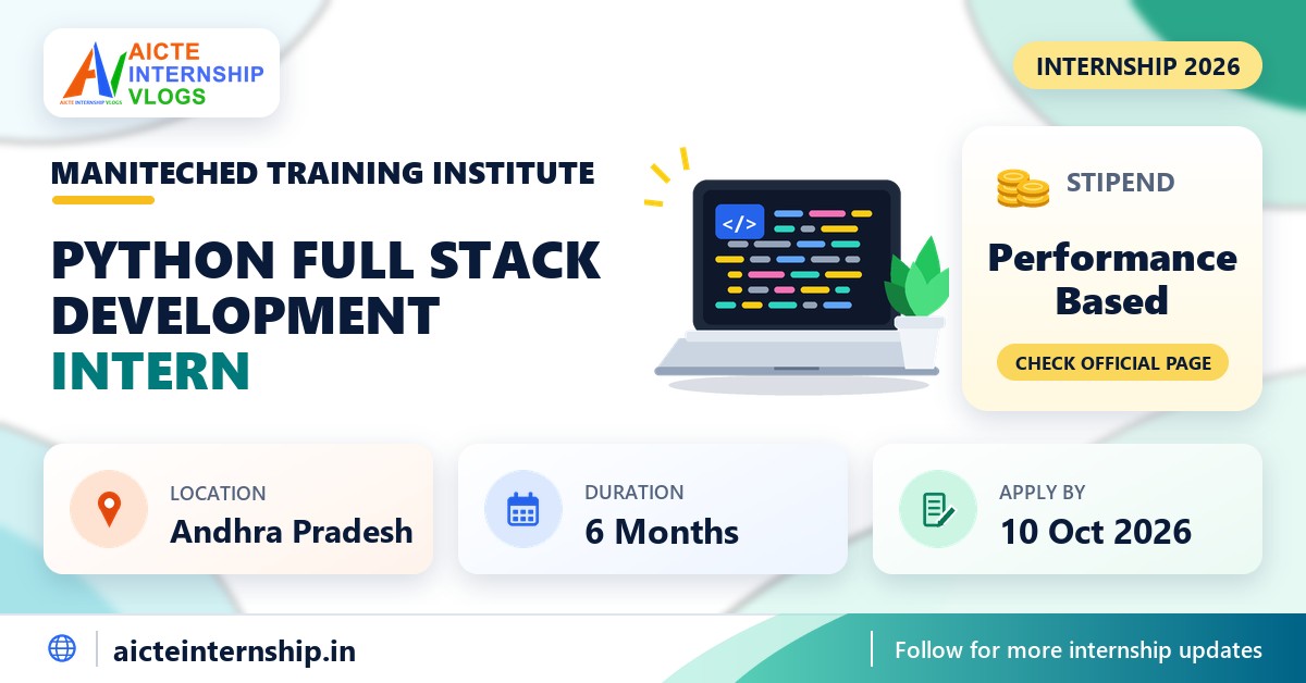Maniteched Training Institute Python Full Stack Internship 2026