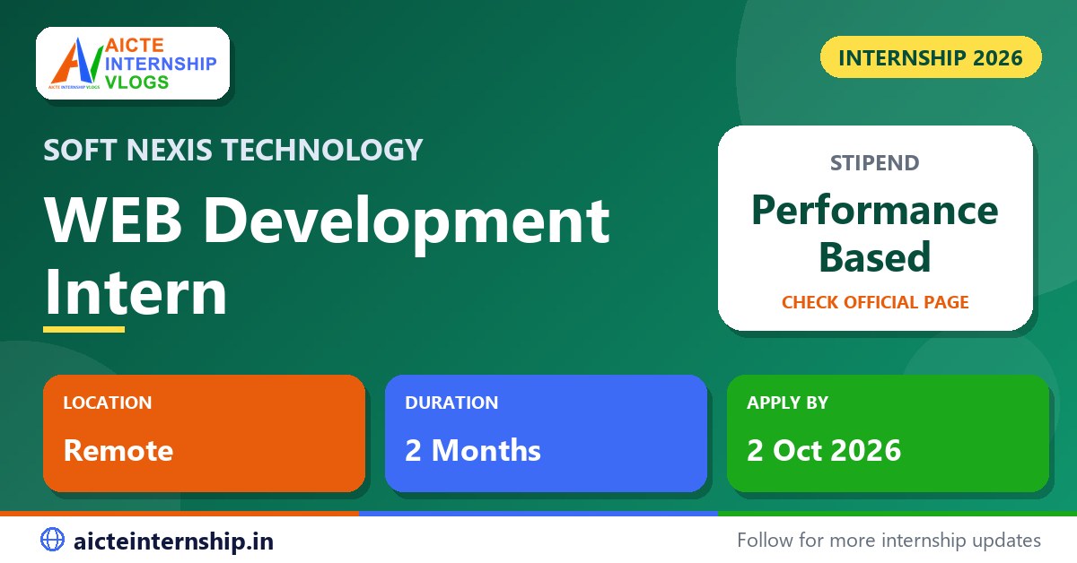 Soft Nexis Technology WEB Development Internship 2026