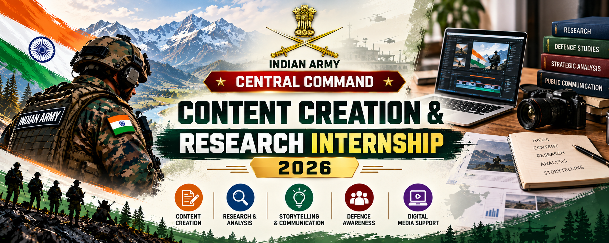 Indian Army Central Command Content Creation & Research Internship 2026
