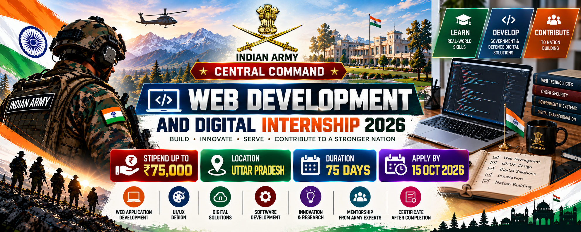 Indian Army Web Development and Digital Internship 2026