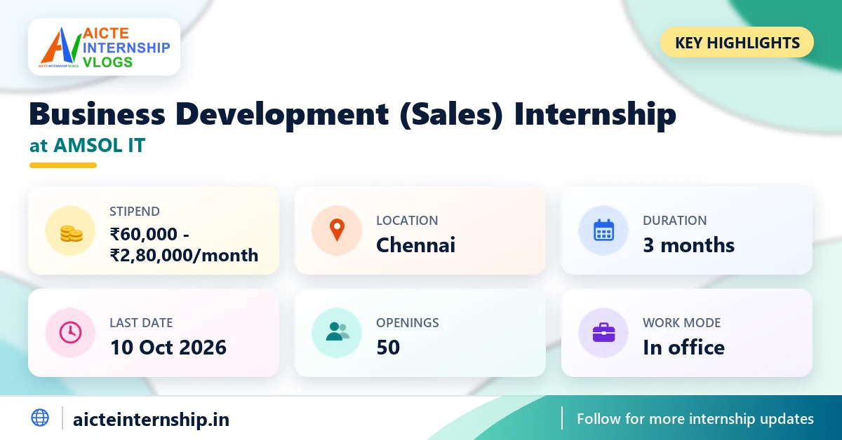 amsol-it-business-development-sales-internship-2026-highlights AMSOL IT Business Development (Sales) Internship 2026