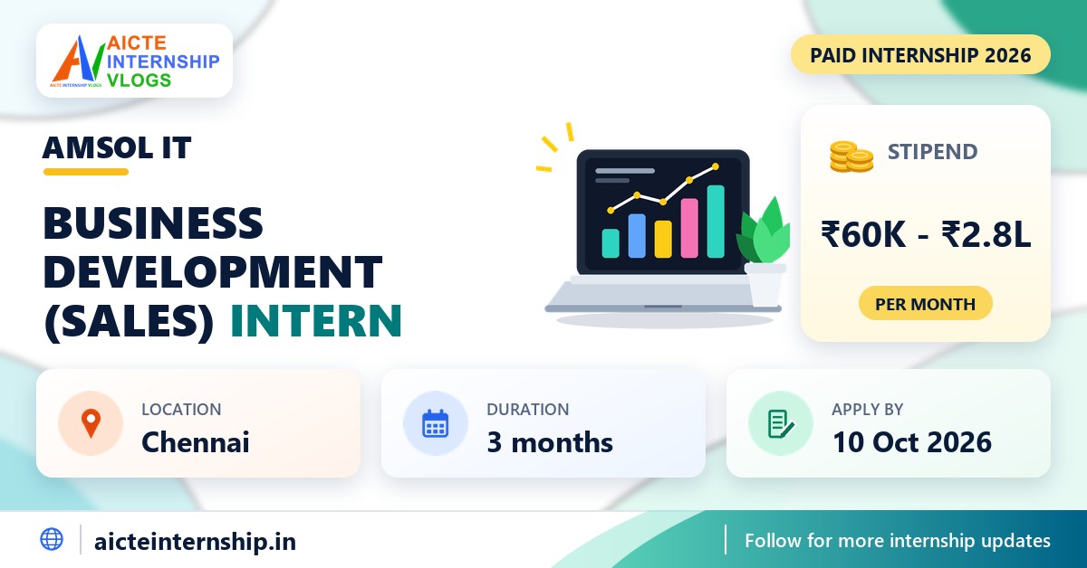 AMSOL IT Business Development (Sales) Internship 2026