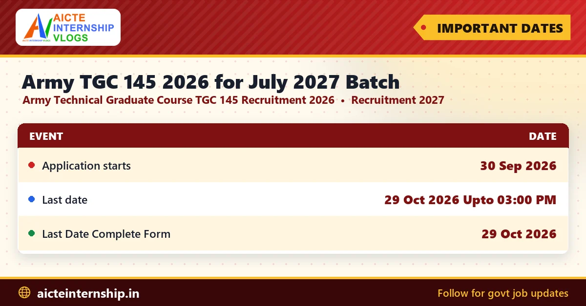army-tgc-145-2026-for-july-2027-batch-recruitment-2027-dates Army TGC 145 2026 for July 2027 Batch Recruitment 2027