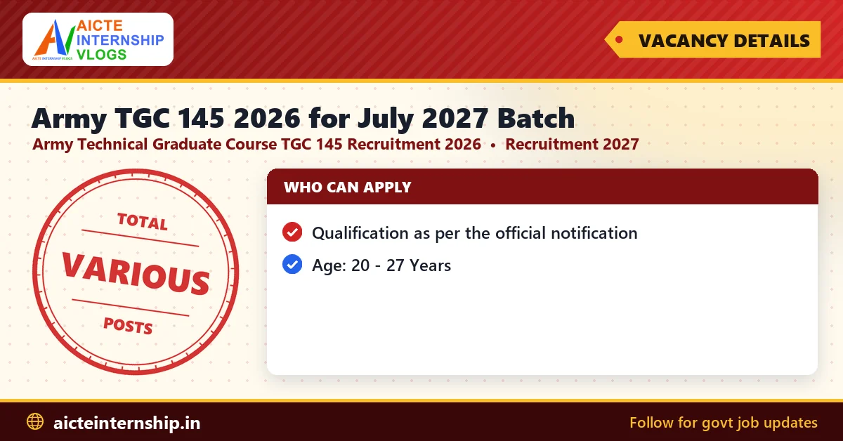 army-tgc-145-2026-for-july-2027-batch-recruitment-2027-vacancy Army TGC 145 2026 for July 2027 Batch Recruitment 2027