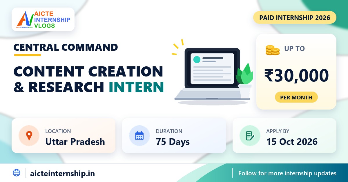 Indian Army Central Command Content Creation & Research Internship 2026