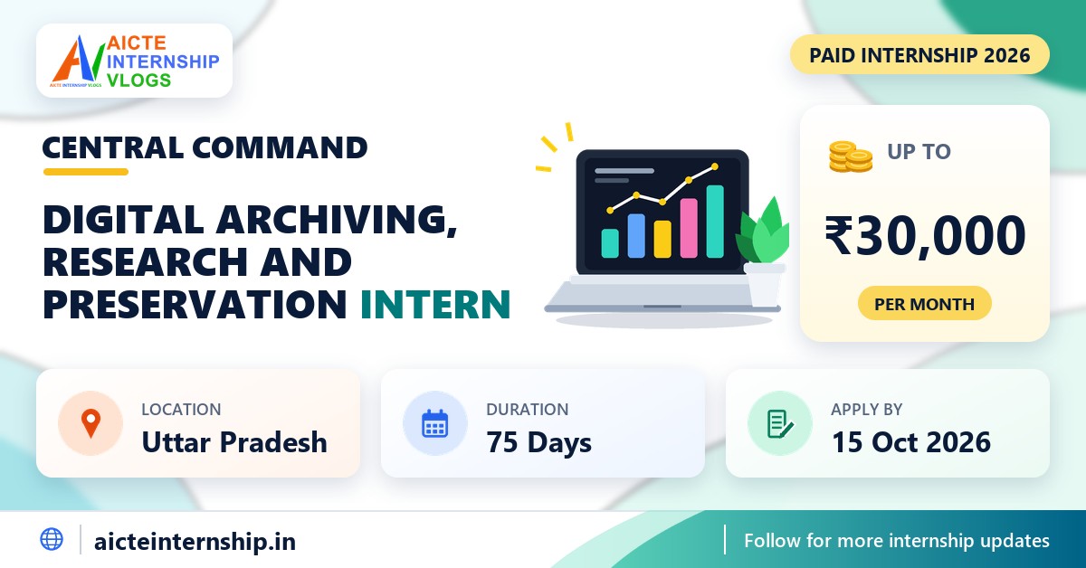Indian Army Central Command Digital Archiving, Research Internship 2026