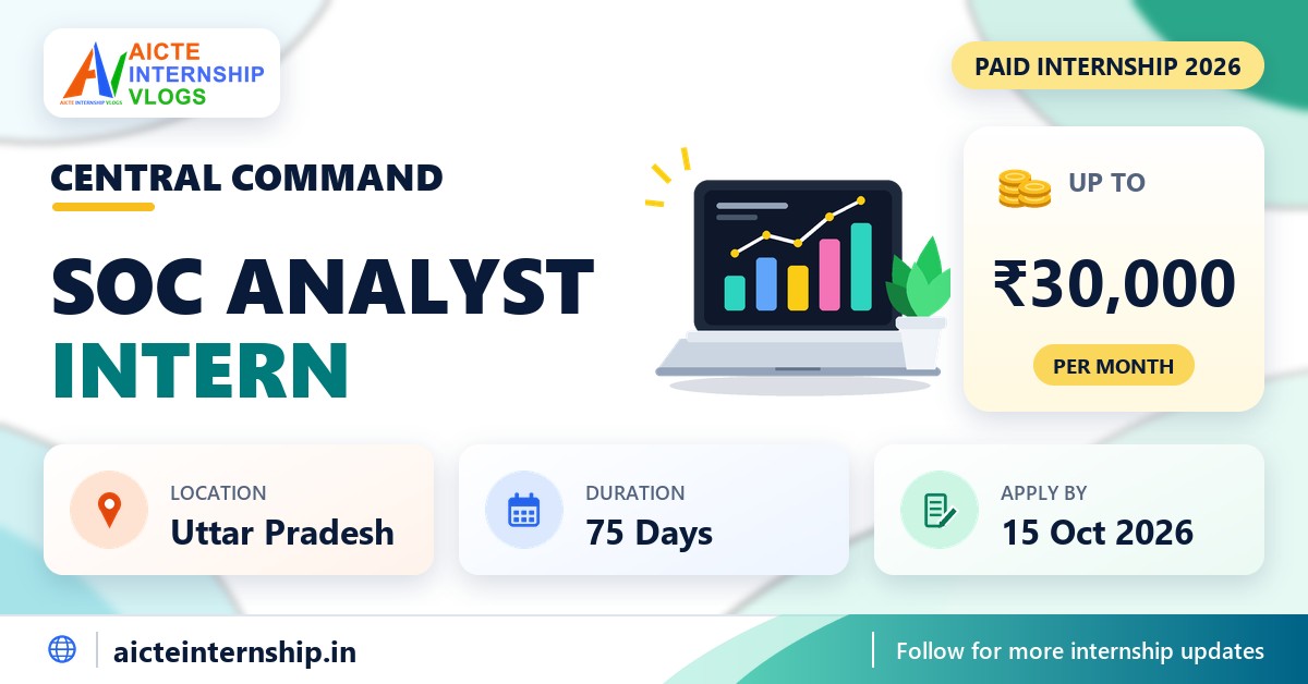 Indian Army Central Command SOC Analyst Internship 2026