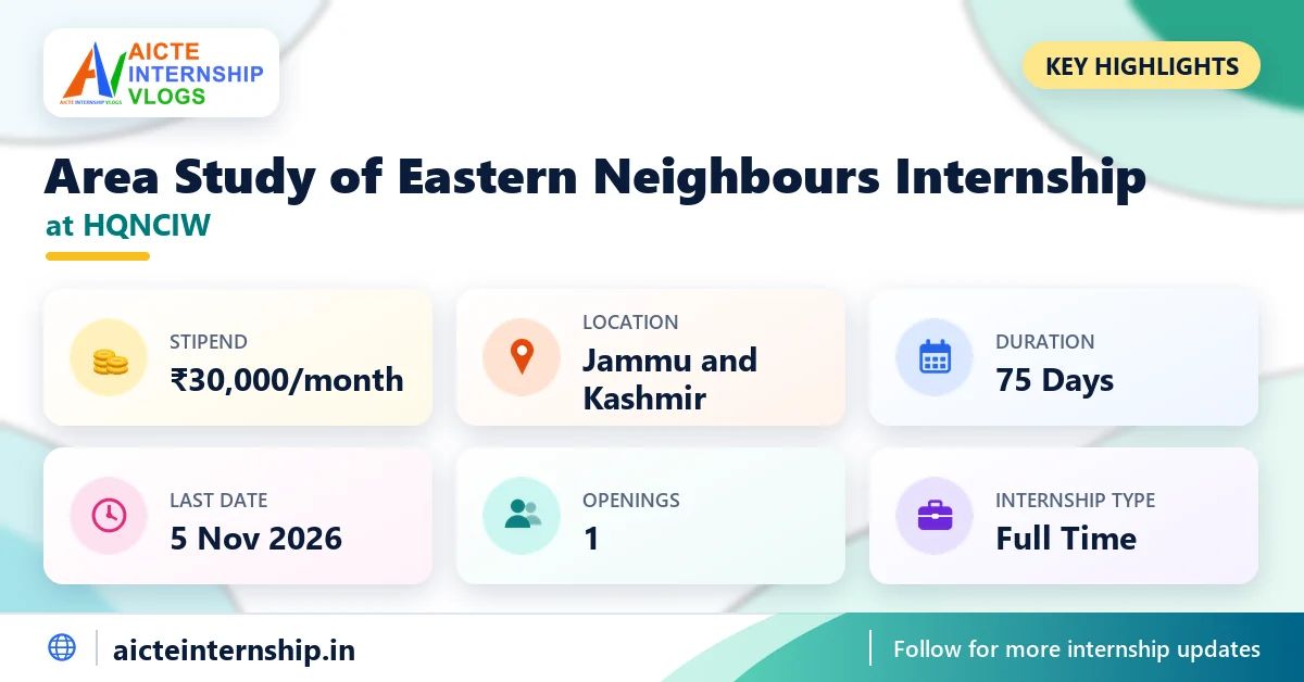 hqnciw-area-study-of-eastern-neighbours-internship-2026-highlights HQNCIW Area Study of Eastern Neighbours Internship 2026
