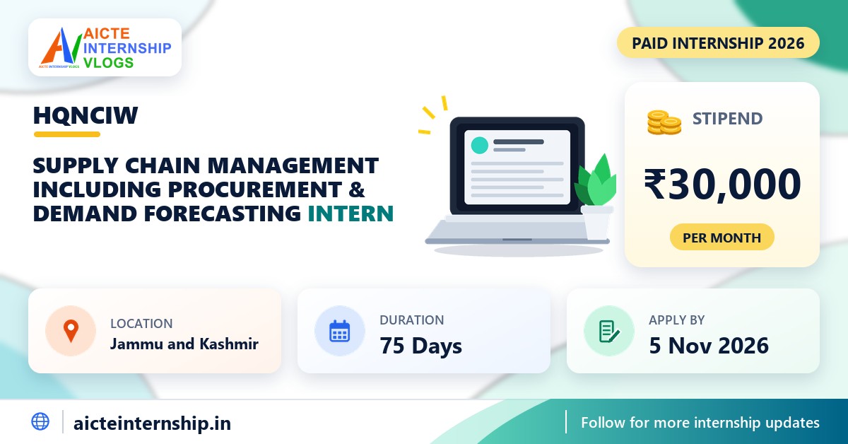 HQNCIW Supply Chain Management Including Internship 2026