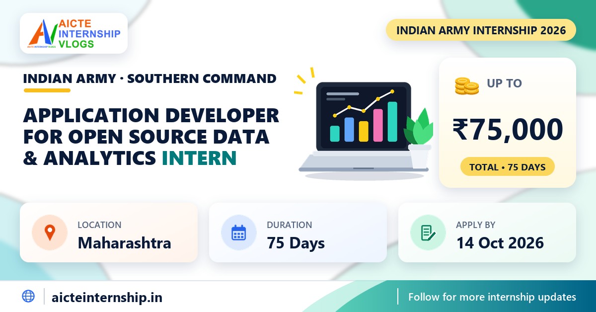 Indian Army Application Developer for Open Source Data Internship
