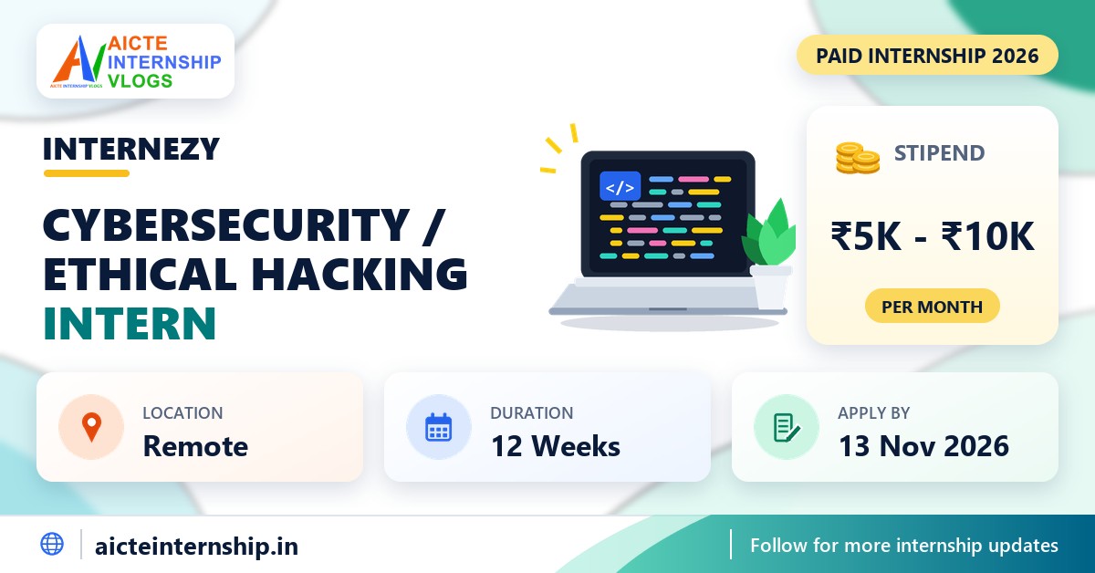 InternEzy Cybersecurity / Ethical Hacking Internship 2026