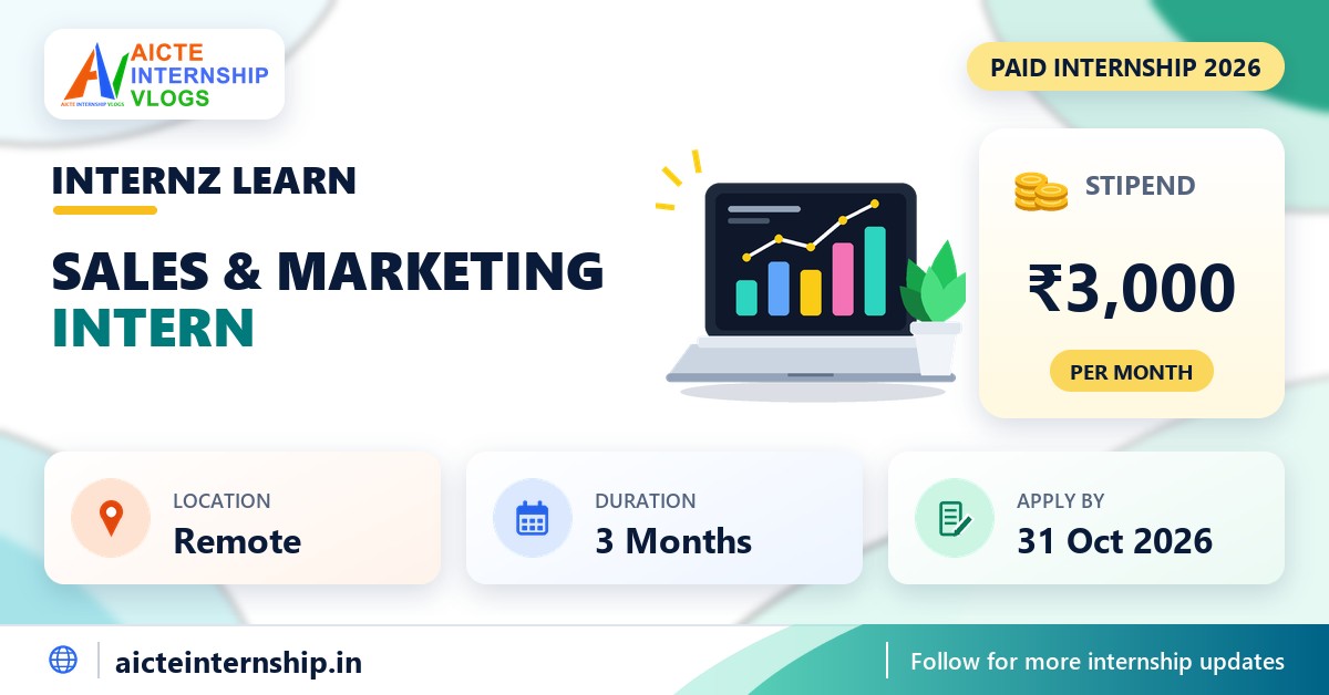 Internz Learn Sales & Marketing Internship: ₹3,000/Month