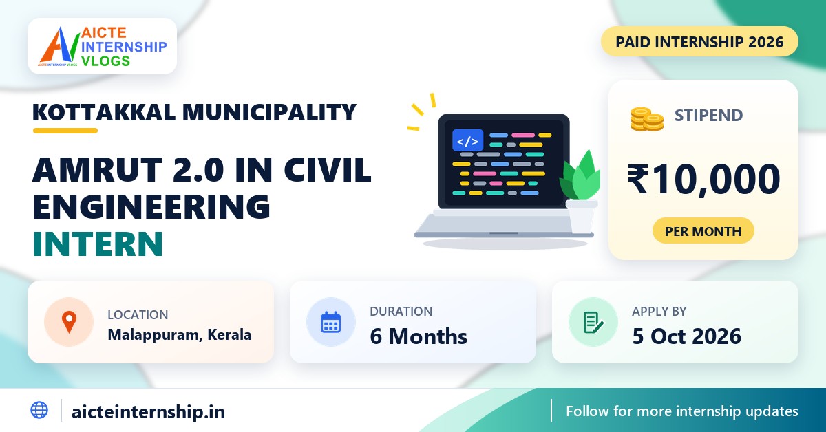 Kottakkal Municipality AMRUT 2.0 in Civil Internship 2026