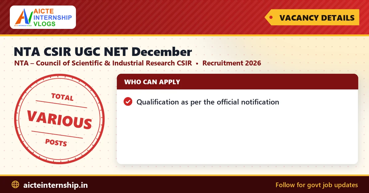 nta-csir-ugc-net-december-recruitment-2026-vacancy NTA CSIR UGC NET December Recruitment 2026