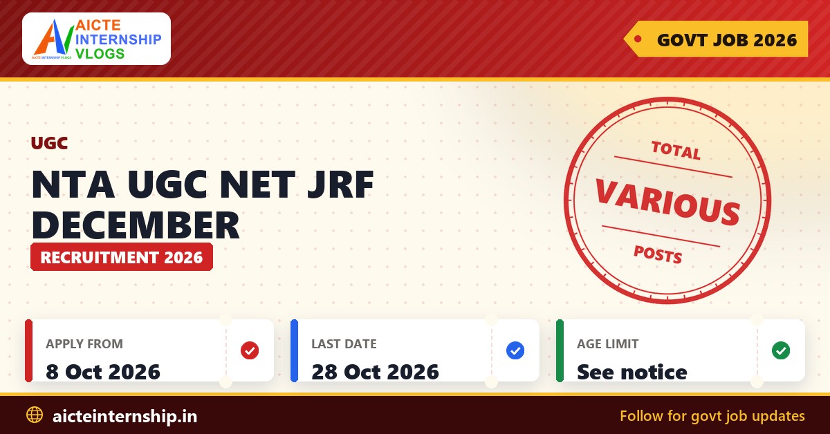 NTA UGC NET JRF December Recruitment 2026