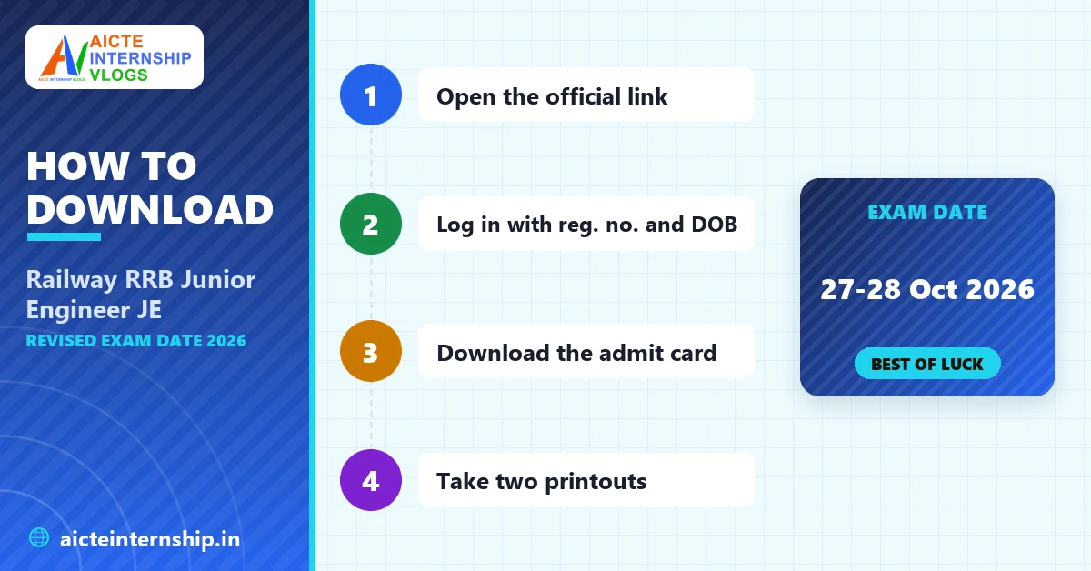 railway-rrb-junior-engineer-je-revised-exam-date-2026-steps Railway RRB Junior Engineer JE Revised Exam Date 2026
