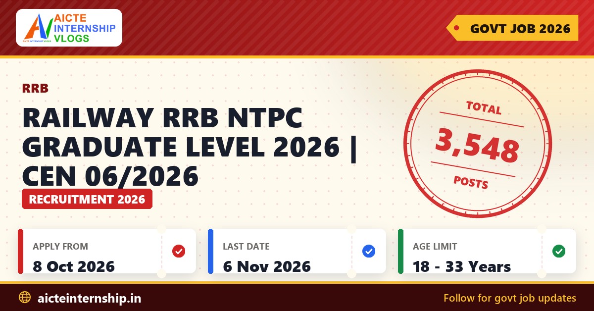 Railway RRB NTPC Graduate Level 2026 | CEN Recruitment 2026
