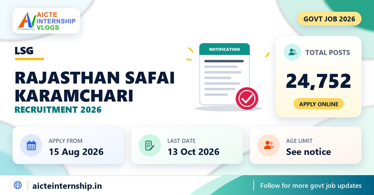 Rajasthan Safai Karamchari Recruitment 2026: 24,752 Posts