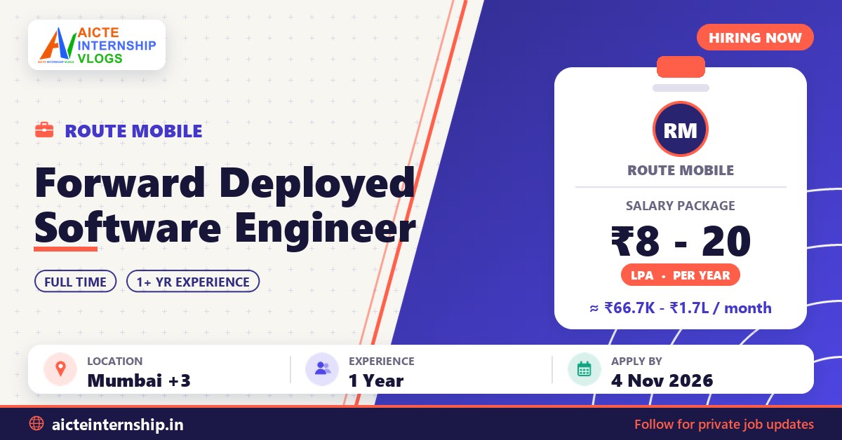 Route Mobile Forward Deployed Software Engineer Job 2026