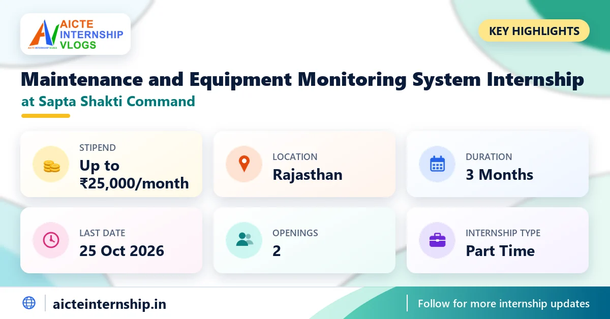 sapta-shakti-command-maintenance-and-equipment-internship-2026-highlights Sapta Shakti Command Maintenance and Equipment Internship