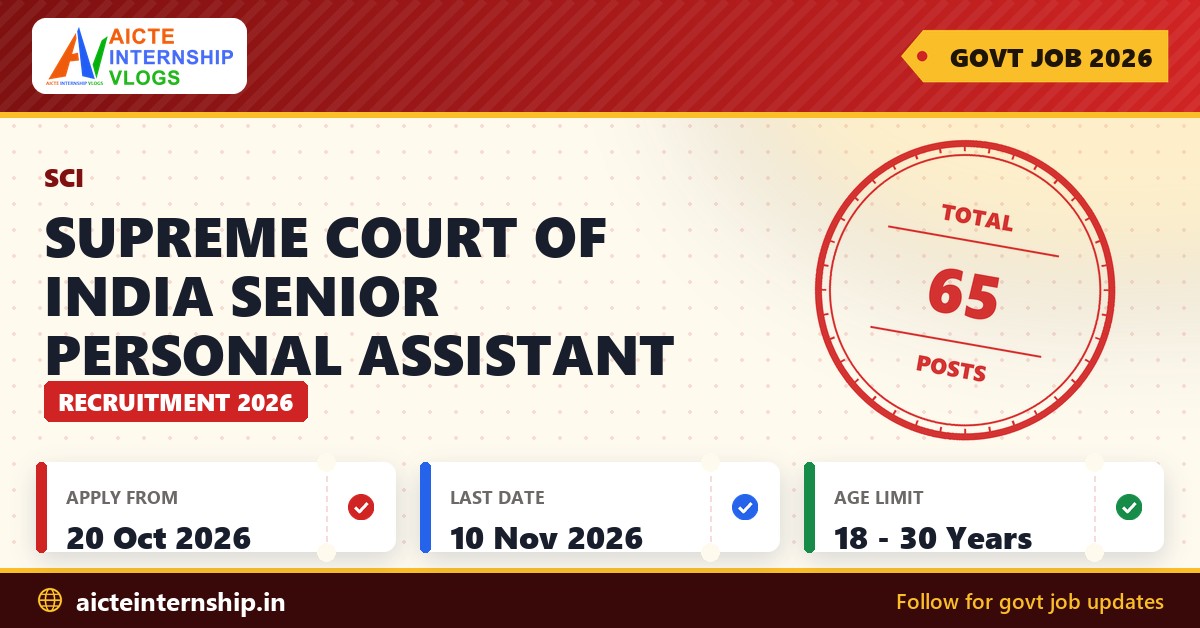Supreme Court of India Senior Personal Assistant Recruitment 2026