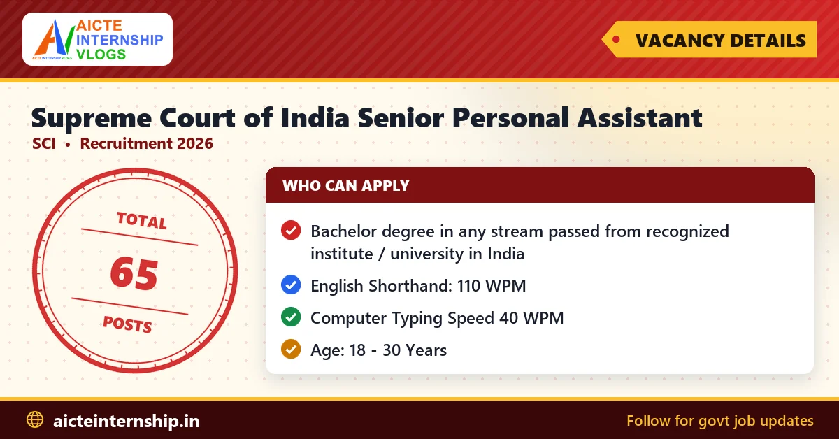 supreme-court-of-india-senior-personal-assistant-recruitment-2026-vacancy Supreme Court of India Senior Personal Assistant Recruitment 2026