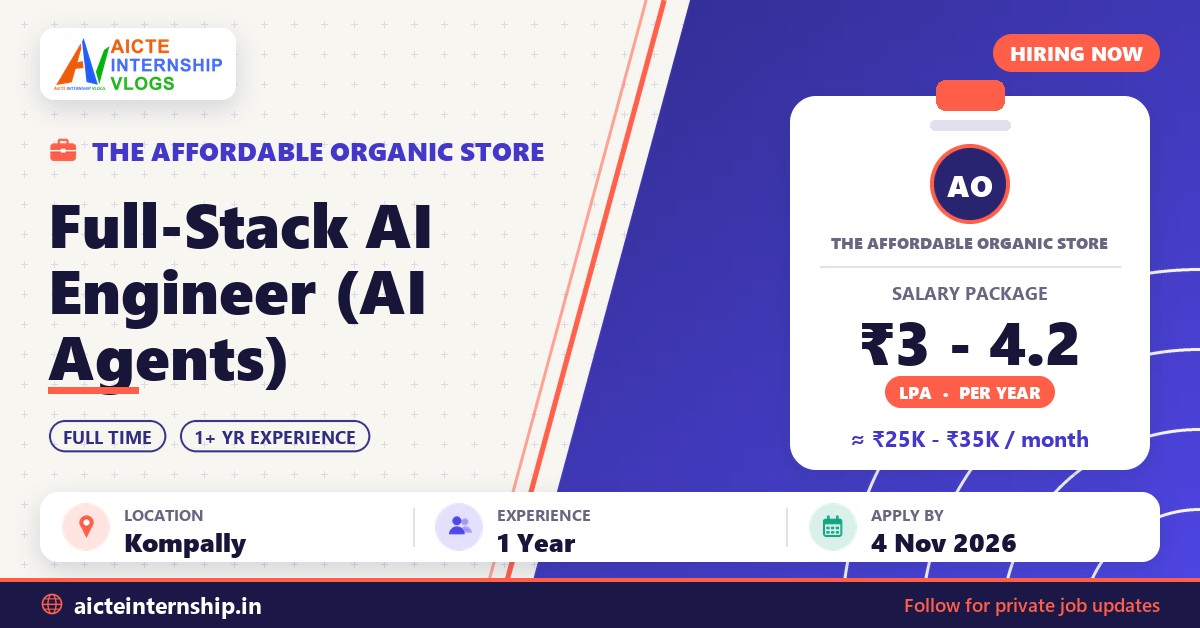 The Affordable Organic Store Full-Stack AI Engineer Job 2026