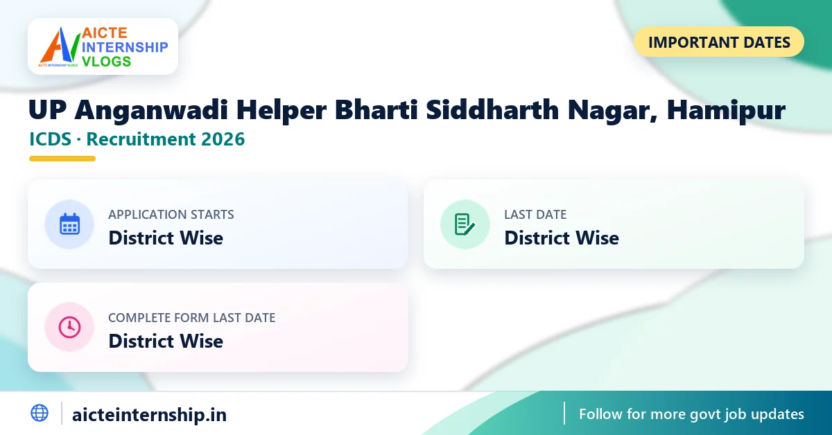 up-anganwadi-helper-bharti-siddharth-nagar-recruitment-2026-dates UP Anganwadi Helper Bharti Siddharth Nagar Recruitment 2026