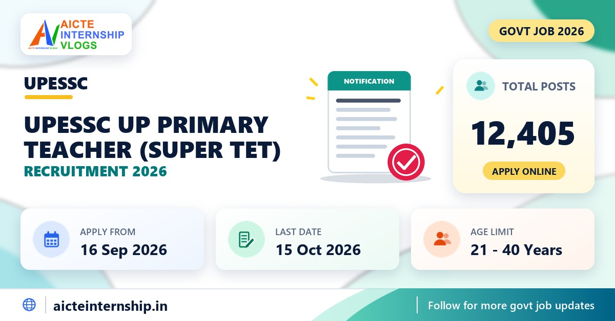 UPESSC UP Primary Teacher (Super TET) Recruitment 2026