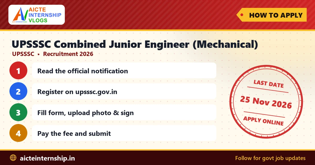 upsssc-combined-junior-engineer-mechanical-recruitment-2026-apply UPSSSC Combined Junior Engineer (Mechanical) Recruitment 2026