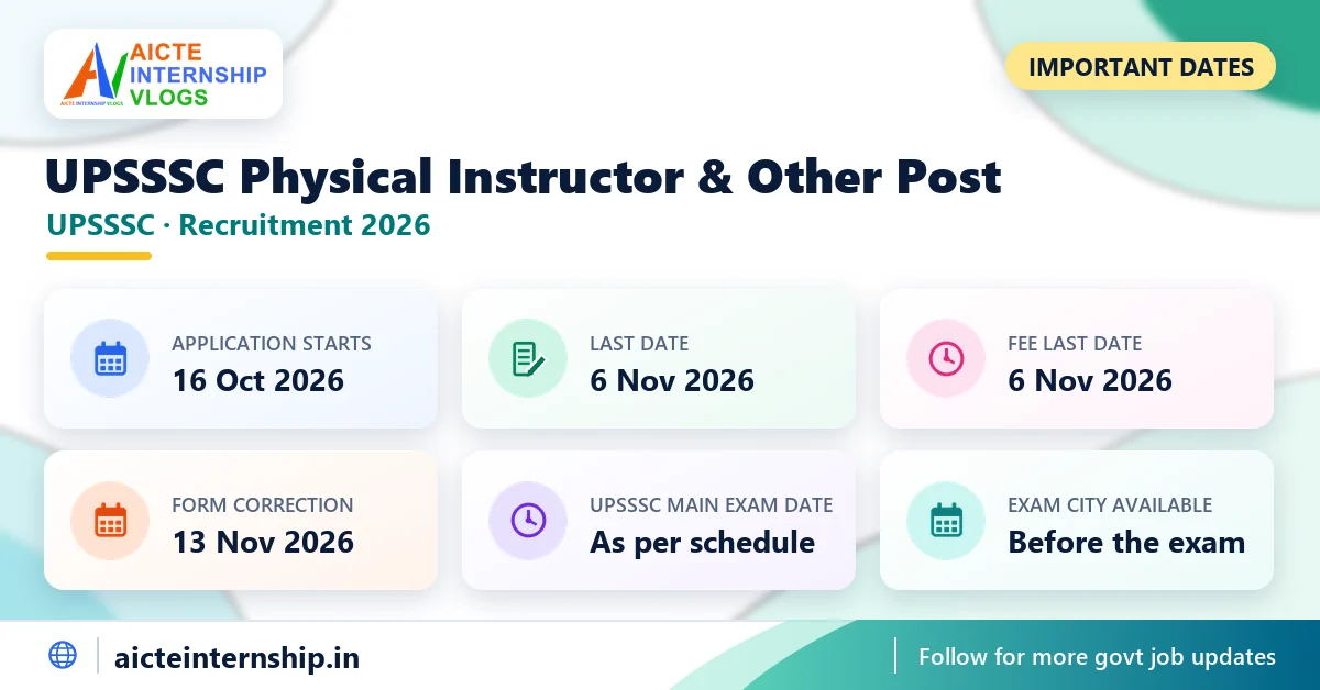 upsssc-physical-instructor-and-other-post-recruitment-2026-dates UPSSSC Physical Instructor & Other Post Recruitment 2026