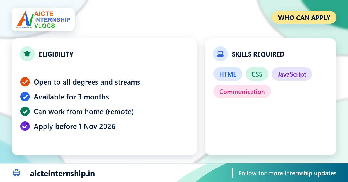 uptoskills-web-development-internship-2026-eligibility UPTOSKILLS WEB Development Internship 2026: Unpaid